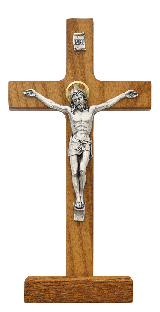 Standing Wood Crucifix, Natural Wood Stained 8" (Copy) (Copy)