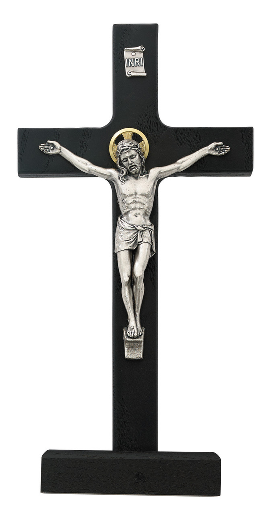 Standing Wood Crucifix, Black Stained 8" (Copy)