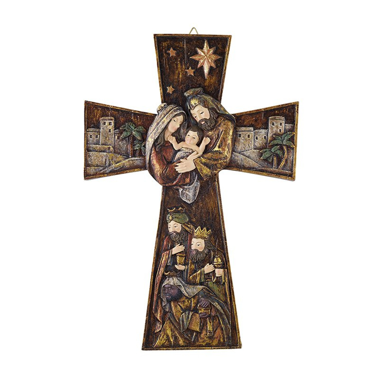 Bethlehem Nativity Scene Wall Cross 32.5cm