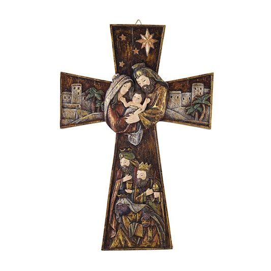 Bethlehem Nativity Scene Wall Cross 32.5cm