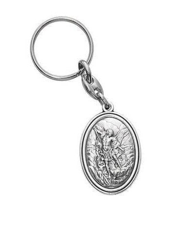 St Michael Keyring, St Michael Keychain, Religious gifts, Auto Mobil accessories, Cross jewelry, Saints and lucky Charm, St Michael Arcangel
