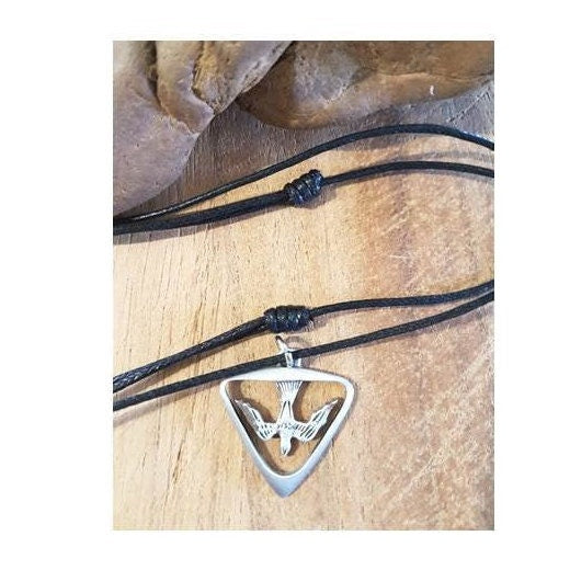Holy Spirit Pewter Medal on Adjustable black cord,Gifts for Confirmation, Men's Religious Necklace, Christian Gifts for youth and adult