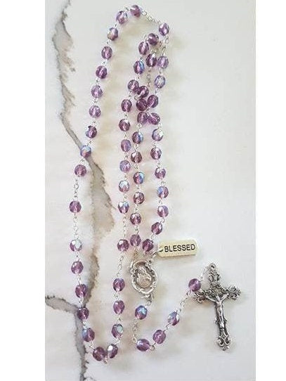 February Birthstone Rosary/Amethyst Birthstone Rosary/ Birthstone Colour For February Rosary with Rosary Booklet and Birthstone Colour Tag