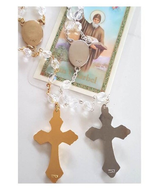 St Charbel Rosary/ Saint Charbel Gold Plated Rosary/San Charbel Glass Rosary/ Maronite Monk and Priest Saint Charbel /Maronite Lebanese