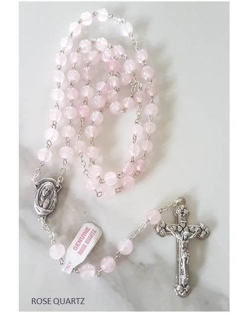 Genuine Gemstone Rosary,**Choose Gemstone**,Quality beads from Italy, Tiger Eye,Aventurine,Gold Sand,Rose Quartz,Hematite,Jade,Red Coral