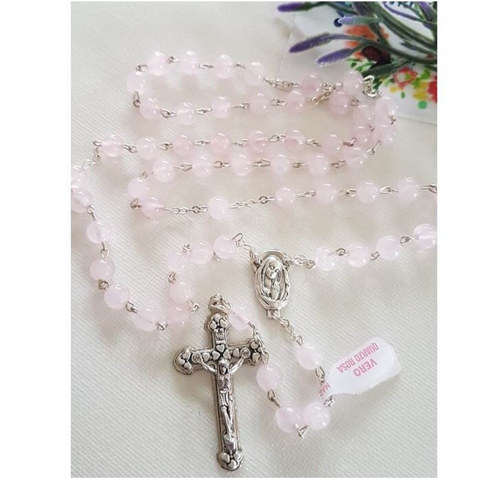 Genuine Gemstone Rosary,**Choose Gemstone**,Quality beads from Italy, Tiger Eye,Aventurine,Gold Sand,Rose Quartz,Hematite,Jade,Red Coral