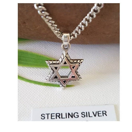 Solid Star Of David Pendant, Heavy 925 Sterling Silver Magen David Medal, Ladies And Men Shield of David Pendant,Unisex Pentagram Medal