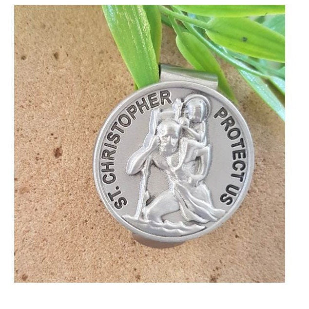 St Christopher Visor Clip/Saint Christopher Visor Clip For Automobile/Patron Saint Of Travellers Visor Clip/St Michael,Lady of Highway ..