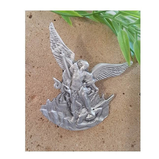 St Michael Car Visor Clip/Saint Michael Pewter Visor Clip/Arcangel Michael Vehicle Clip/St Michael Travellers Gifts/Gifts for Protection