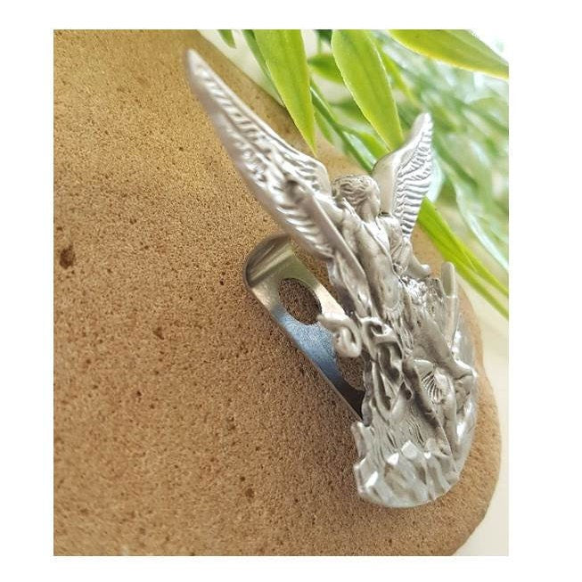 St Michael Car Visor Clip/Saint Michael Pewter Visor Clip/Arcangel Michael Vehicle Clip/St Michael Travellers Gifts/Gifts for Protection