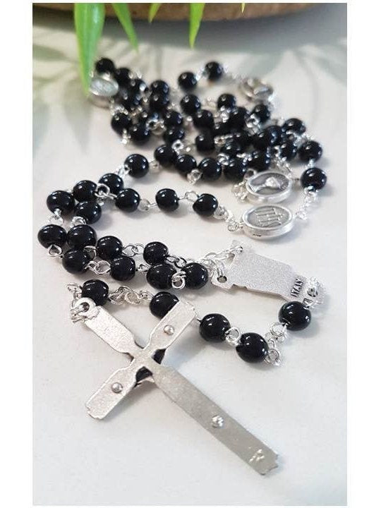 Holy Communion Rosary/First Communion Rosary/Black Glass Rosary For First Holy Communion/Communion Rosary with Chalice Boys and Girls
