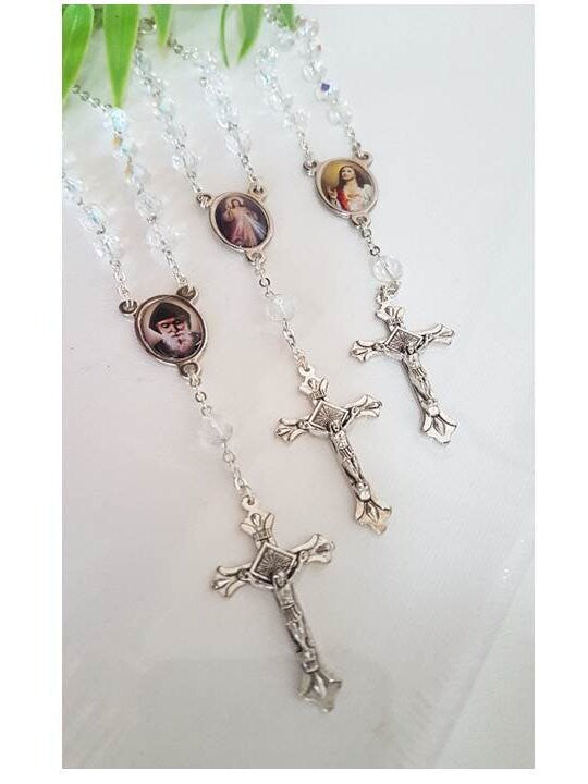 St Charbel Car Rosary/Divine Mercy Auto Rosary/Sacred Heart Of Jesus Car Rosary/One Decade Rosary for Car/Rosary to hang on Vehicle