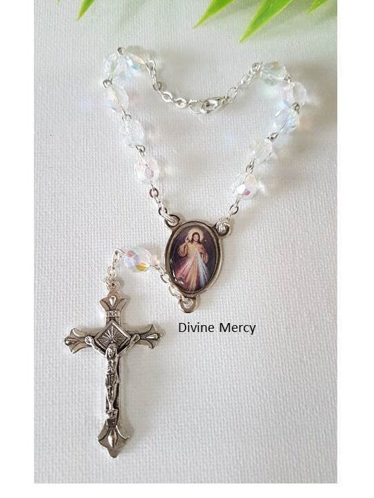 St Charbel Car Rosary/Divine Mercy Auto Rosary/Sacred Heart Of Jesus Car Rosary/One Decade Rosary for Car/Rosary to hang on Vehicle