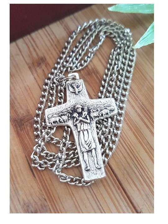 The Good Shepherd Cross, Reconciliation Cross, Act Of Contrition, First Penance Cross for boys and Girls, Pope Francis ,Pectoral Cross