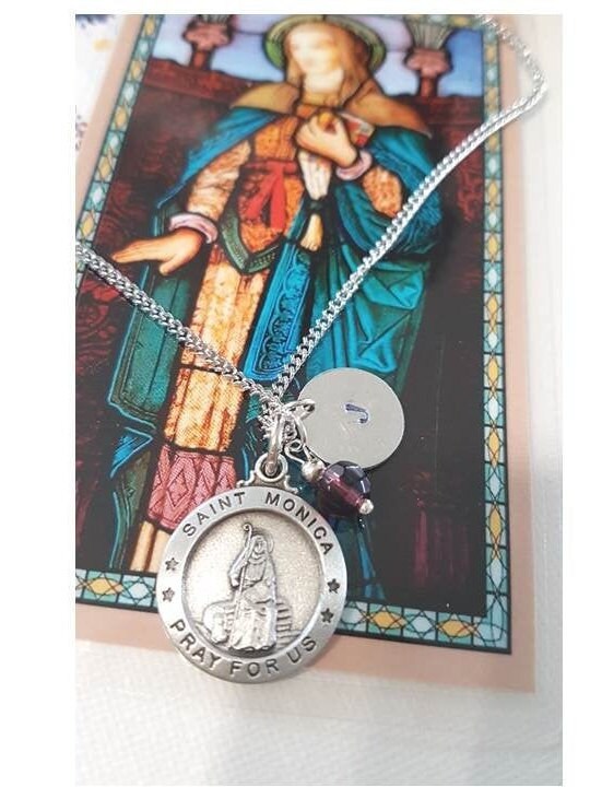 Saint Monica Patron Of Motherhood and married Woman,Patron Saint Pewter Medal,Saints for Patience, Strength and Endurance,Confirmation gifts