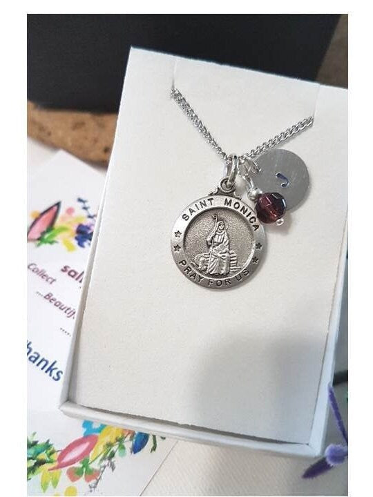 Saint Monica Patron Of Motherhood and married Woman,Patron Saint Pewter Medal,Saints for Patience, Strength and Endurance,Confirmation gifts