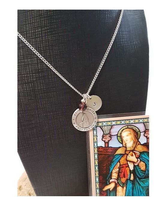 Saint Monica Patron Of Motherhood and married Woman,Patron Saint Pewter Medal,Saints for Patience, Strength and Endurance,Confirmation gifts