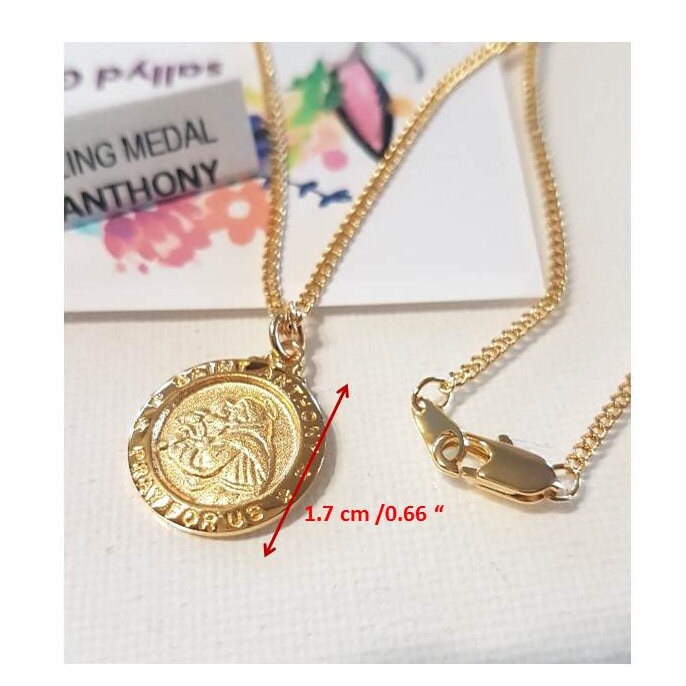 St Anthony Gold On Silver Medal,Sterling Silver and Gold Overlay Saint Anthony Pendant,Saint Antonio Necklace,All Ages Catholic Silver Medal