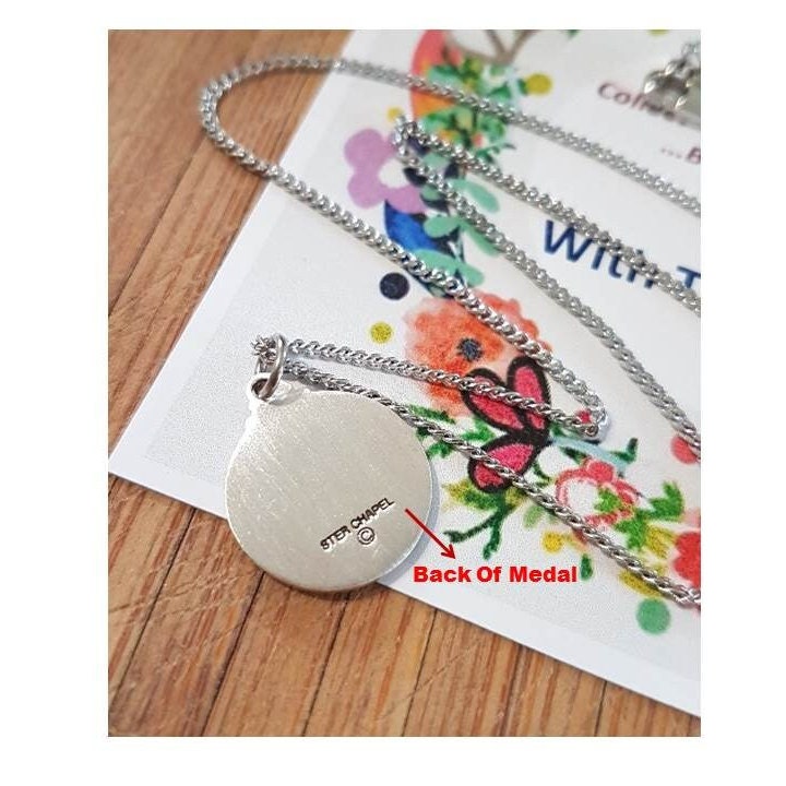 Saint Christopher Sterling Silver Necklace,Small Sterling St Christopher Medal,Patron Saint Of Travelers,First Communion Gifts,Confirmation