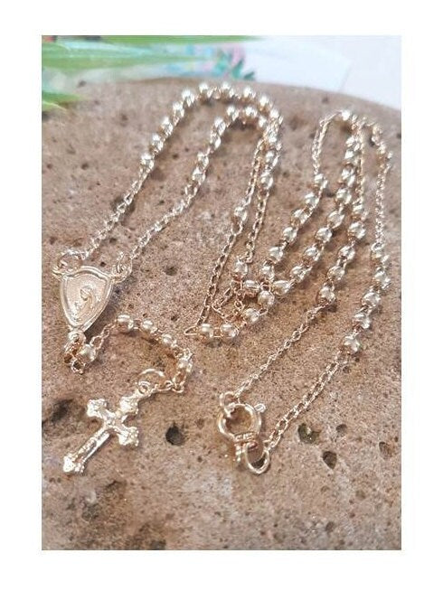 Virgin Mary Gold Filled Rosary Chain,Popular Our Lady Rosary Chain,Dainty Gold Rosary Necklace Jewelry,Ladies Rosary to Wear