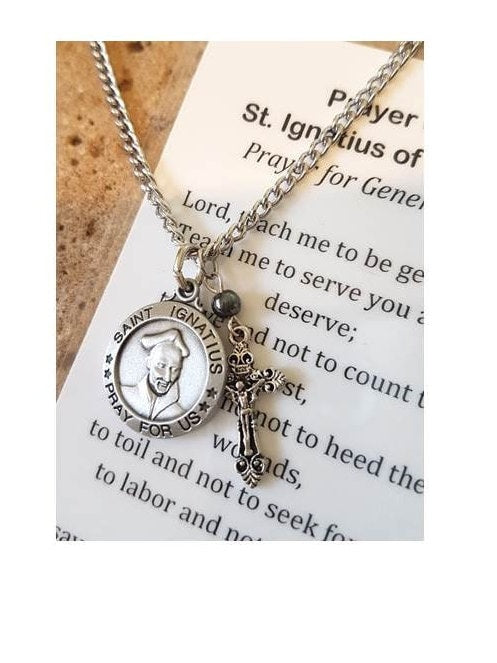 St Ignatius of Loyola Medal,Saint Ignatius Patron Saint Necklace,Confirmation Boys Gifts Ideas,Patron for Education,Graduation Gifts