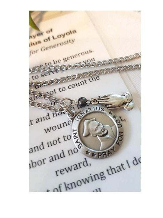 St Ignatius of Loyola Medal,Saint Ignatius Patron Saint Necklace,Confirmation Boys Gifts Ideas,Patron for Education,Graduation Gifts