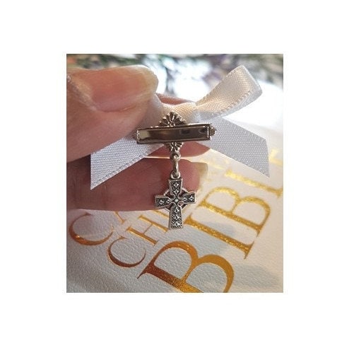 Baby Sterling Pin, Children Sterling Silver Cross, Celtic Cross Lapel Pin, Celtic Cross Necklace, Baptism Jewellery, Christening Gift
