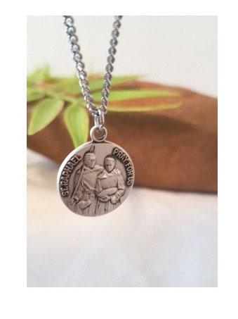 St Raphael Sterling Medal, Vintage Look Sterling Silver Pendant, St Raphael the Arcangel, Saint Round Medal, Gift for Nurses and Physicians
