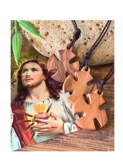 Wood Templar Cross, Crusader Cross Necklace, Olive wood Cross Pendant, Wood Cross Necklace, Christian Cross for Men, Knights of Templar