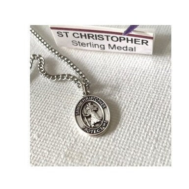 Mini Saint Michael Necklace, Mini St Christopher Medal ,Small St Michael Pendant for kids, Protection Saint for Baptism and Communion Gifts