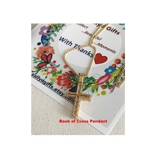 Cute Gold Cross, 18KT Gold Filled Cross Pendant, Clear CZ Stone Cross Necklace, Classy Ladies Cross Jewelry, Wedding and Bridal Jewelry