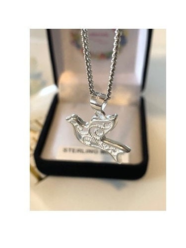 Sterling Medal Dove, Holy Spirit Pendant, Sterling Silver Holy Spirit Necklace, Silver Confirmation Gift Medal, Sacramental Gifts Idea