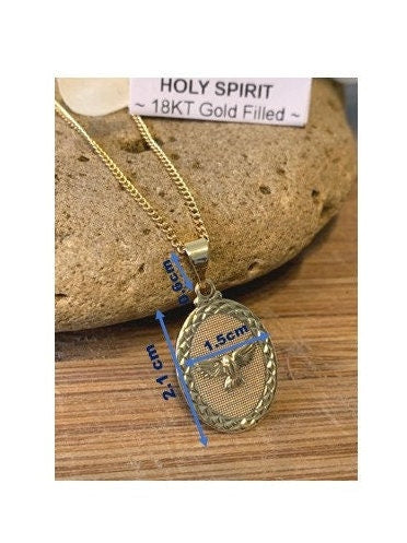 Gold Filled Holy Spirit Necklace, Dove Medal In Gold, 18KT Gold Filled Oval Medal, Confirmation Gift Ideas, Holy Spirit Symbol, Peace Charm