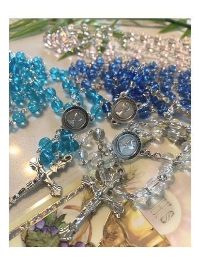 First Communion Rosary,My First Holy Communion Rosary for Girls and Boys, Simple Communion Rosary with Prayer Card, Communion Prayer Card