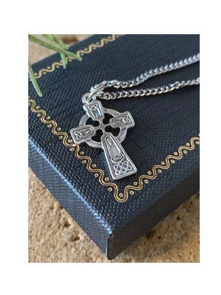 Children Celtic Cross,Ladies Celtic Cross,Children's Irish Pewter Medal,Celtic Knot, Boys Christian Jewelry, Teenager St Patricks' Jewelry