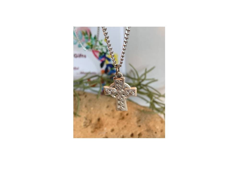 Sterling Celtic Cross Necklace, Boys and Men Celtic Cross,Christian Jewelry, Celtic Knots Medal, Irish Jewelry, Ladies Cross Medal