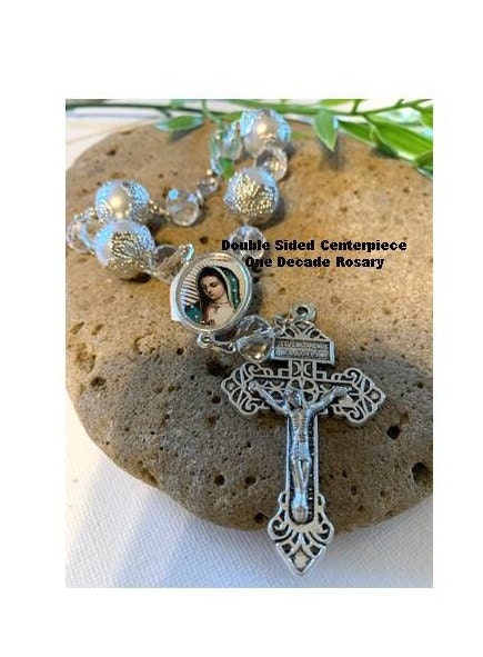 Our Lady Of Guadalupe Gift Set, Lady of Guadalupe Keyring, Virgin of Guadalupe One Decade Rosary, Car Rosary Virgin Mary, Guadalupe Favors