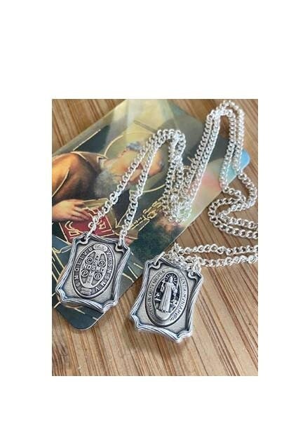 St Benedict Scapular, San Benito Scapular, Protection and Healing Scapular, Catholic Patron Saint, Devotional Scapular, Saints Prayer Card