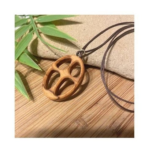 Olive Wood Cross Necklace for Men, Chunky Cross Wood Peace Sign, Adult Cross Medal On Cord, Natural Grain Wooden Cross , Graduation Gifts