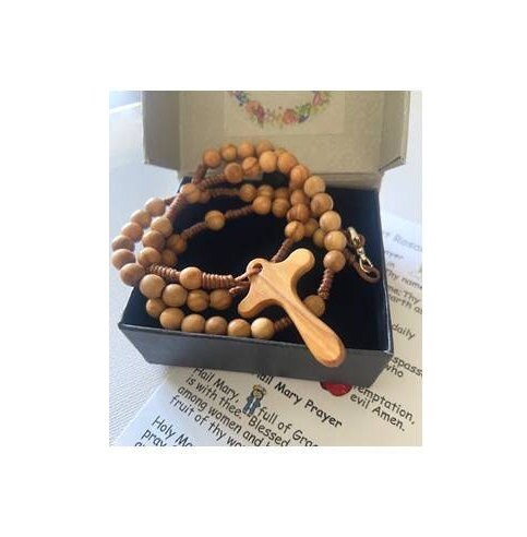 Childrens Rosary, Small Olivewood Rosary to wear, School Rosary for boys,First Communion Gift, Lord's Prayer and Hail Mary, My First Rosary