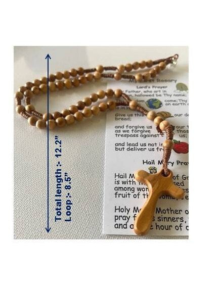 Childrens Rosary, Small Olivewood Rosary to wear, School Rosary for boys,First Communion Gift, Lord's Prayer and Hail Mary, My First Rosary