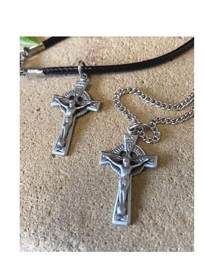 Small Celtic Crucifix, Ladies Celtic Cross, Pewter Cross for Children, First Communion and Confirmation Gift, St Patrick's  Cross