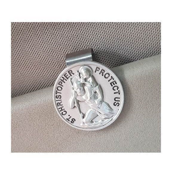 St Christopher Visor Clip/Saint Christopher Visor Clip For Automobile/Patron Saint Of Travellers Visor Clip/St Michael,Lady of Highway ..