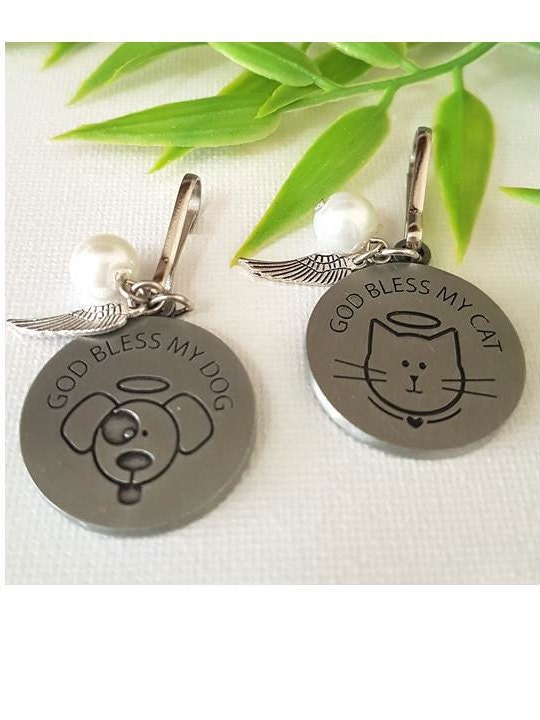 St Francis Dog and Cat Tag/God Bless My Dog Tag and Cat Tag/ St Francis Animal Clip Tag/Saint Francis Patron Saint For Animal Pet Medal