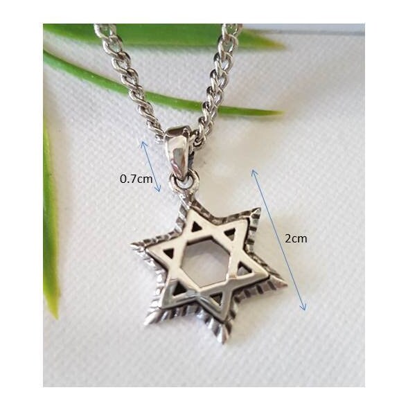 Solid Star Of David Pendant, Heavy 925 Sterling Silver Magen David Medal, Ladies And Men Shield of David Pendant,Unisex Pentagram Medal