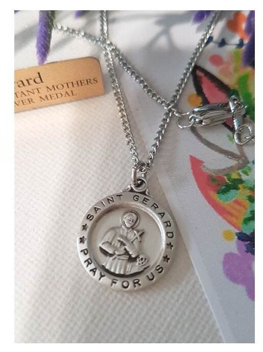 St Gerard Sterling Silver Necklace/Patron Saint For Expectant Mothers /Saint For Fertility and Pregnancy/Sterling Silver Saint Jewelry