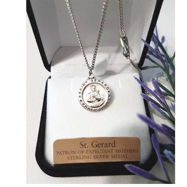 St Gerard Sterling Silver Necklace/Patron Saint For Expectant Mothers /Saint For Fertility and Pregnancy/Sterling Silver Saint Jewelry
