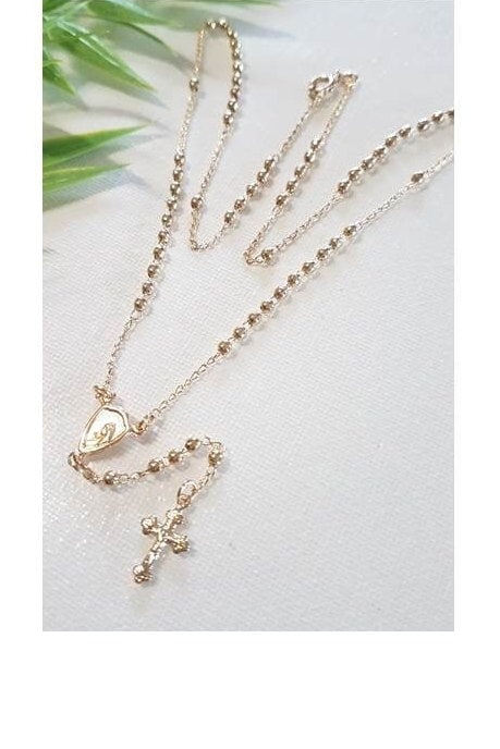 Virgin Mary Gold Filled Rosary Chain,Popular Our Lady Rosary Chain,Dainty Gold Rosary Necklace Jewelry,Ladies Rosary to Wear