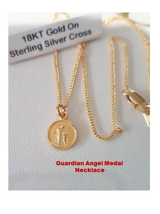 Gold On Sterling Guardian Angel Medal Pin,Sterling Bar Pin,Baby Lapel Pin,Guardian Angel with Children,Baptism Gift,Christening Gift