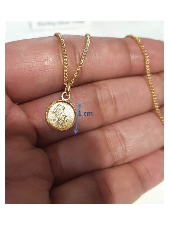 Gold On Sterling Guardian Angel Medal Pin,Sterling Bar Pin,Baby Lapel Pin,Guardian Angel with Children,Baptism Gift,Christening Gift